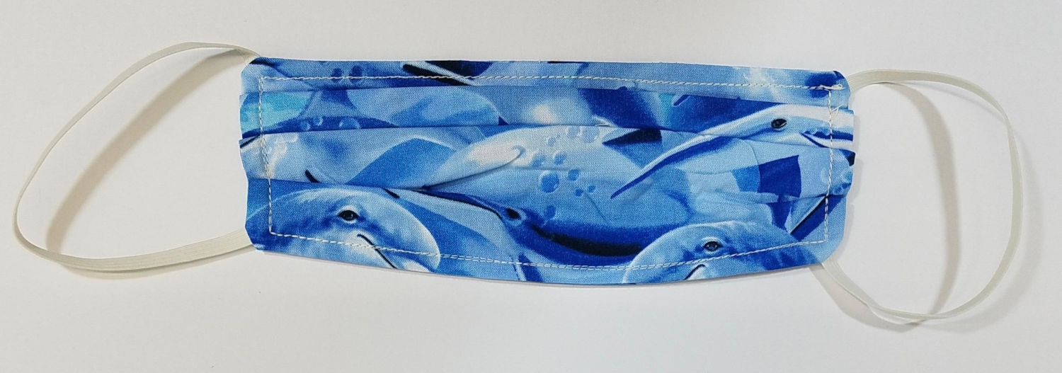Dolphin Aloha Safety Mask  Made in USA of 100% Cotton